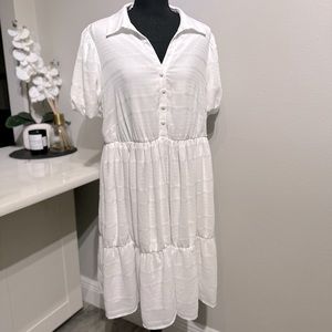 White Short Summer Dress by Kensie.